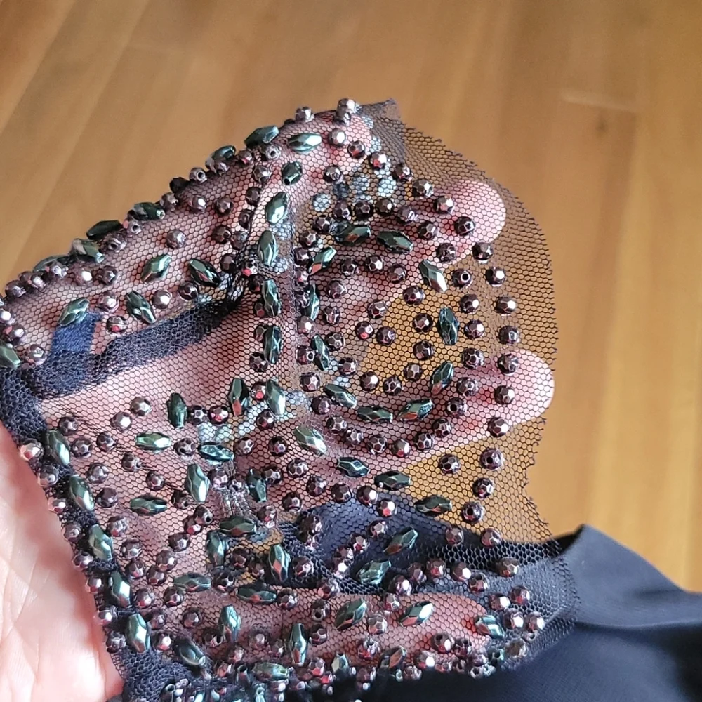 Cache evening dress with beaded neckline‎
